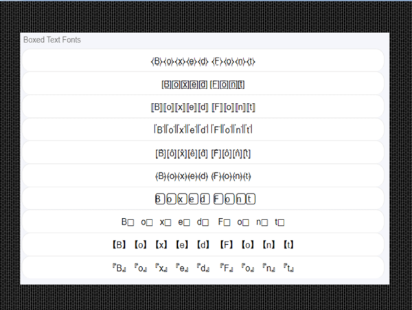 Boxed Text Generator