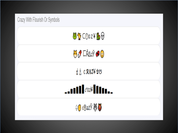 Crazy with Flourish Text Generator