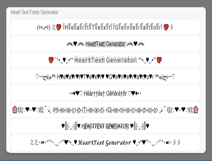 Heart Text Generator